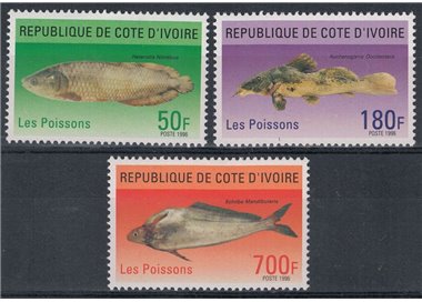 IVORY COAST 1996 Marine fauna, fish 3v MNH**