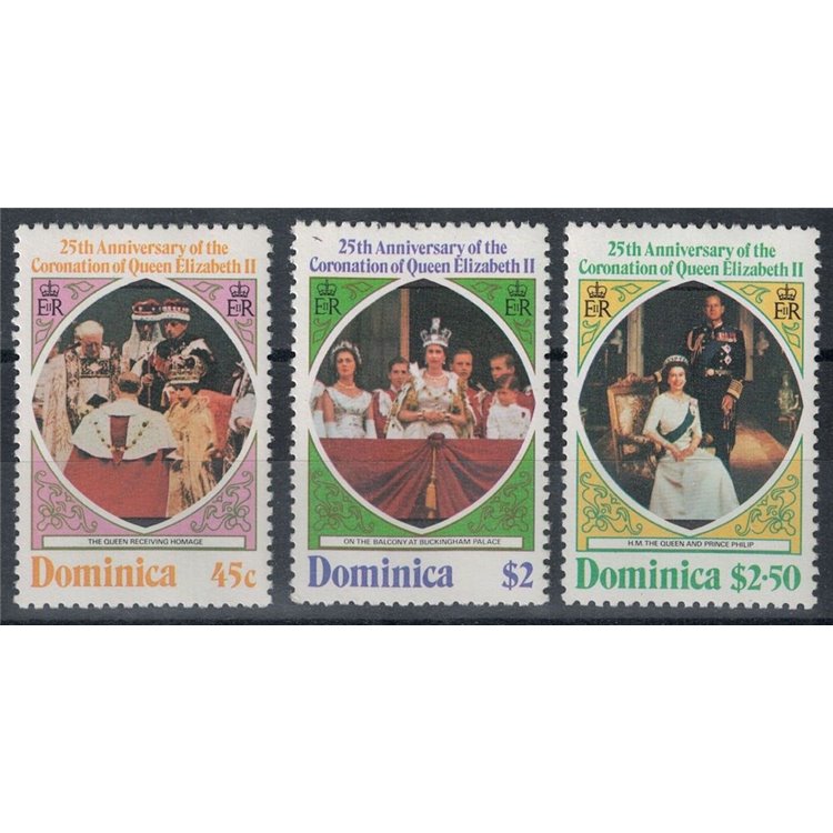 DOMINICA 1978 Silver Jubilee 3v MNH**