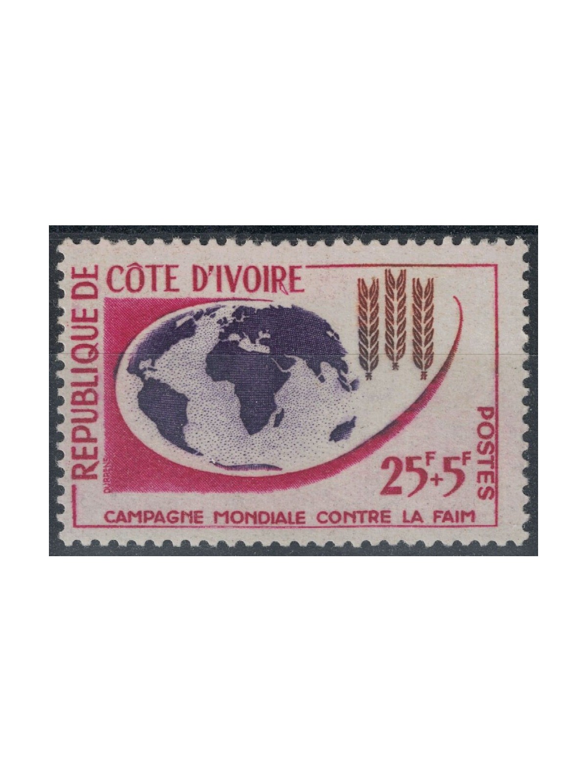 IVORY COAST 1963 Campaign against hunger MNH**