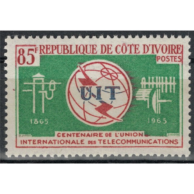 IVORY COAST 1965 Centenary of UIT MNH**