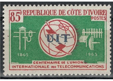 IVORY COAST 1965 Centenary of UIT MNH**