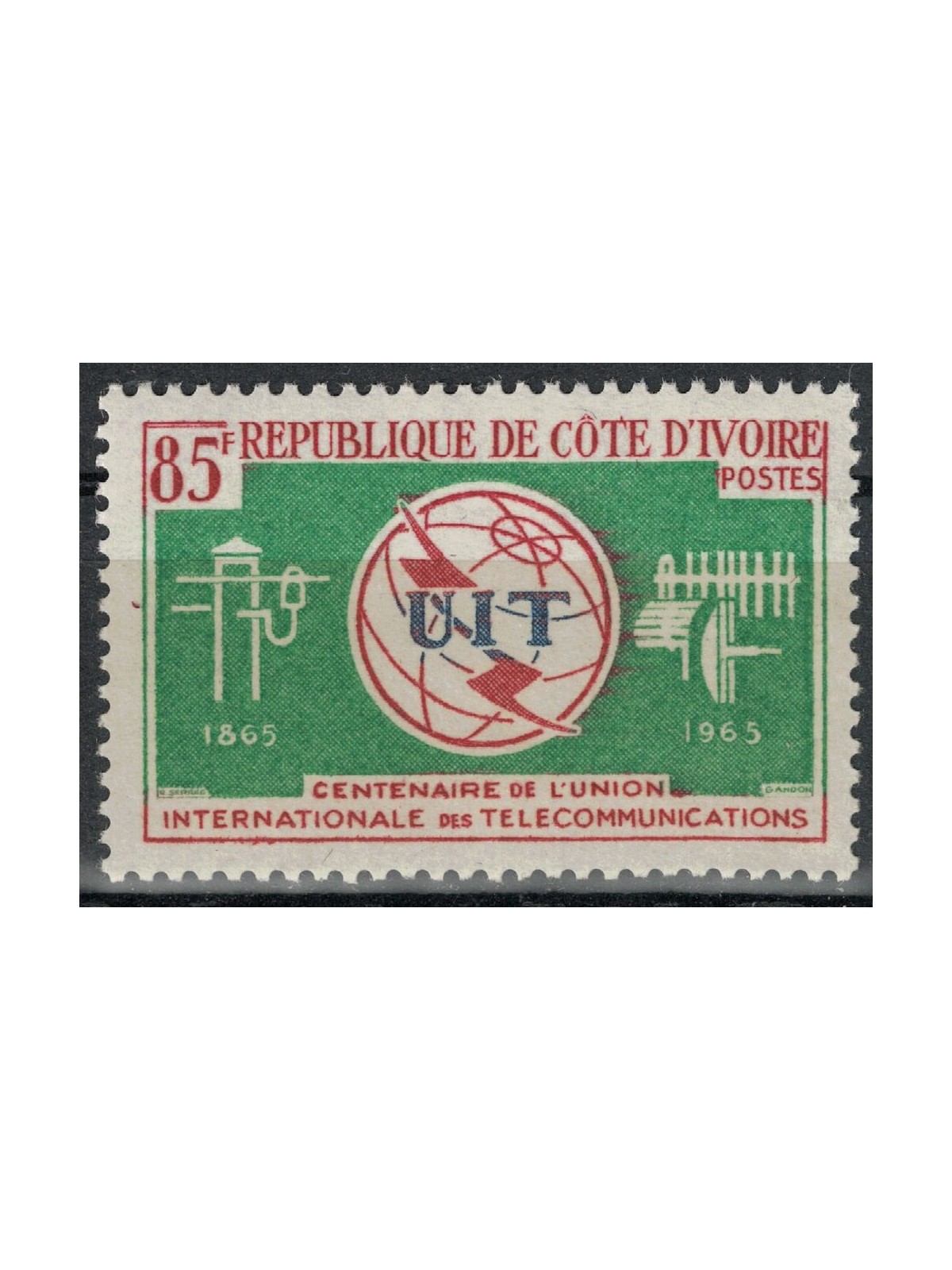 COSTA D'AVORIO 1965 Centenario UIT MNH**