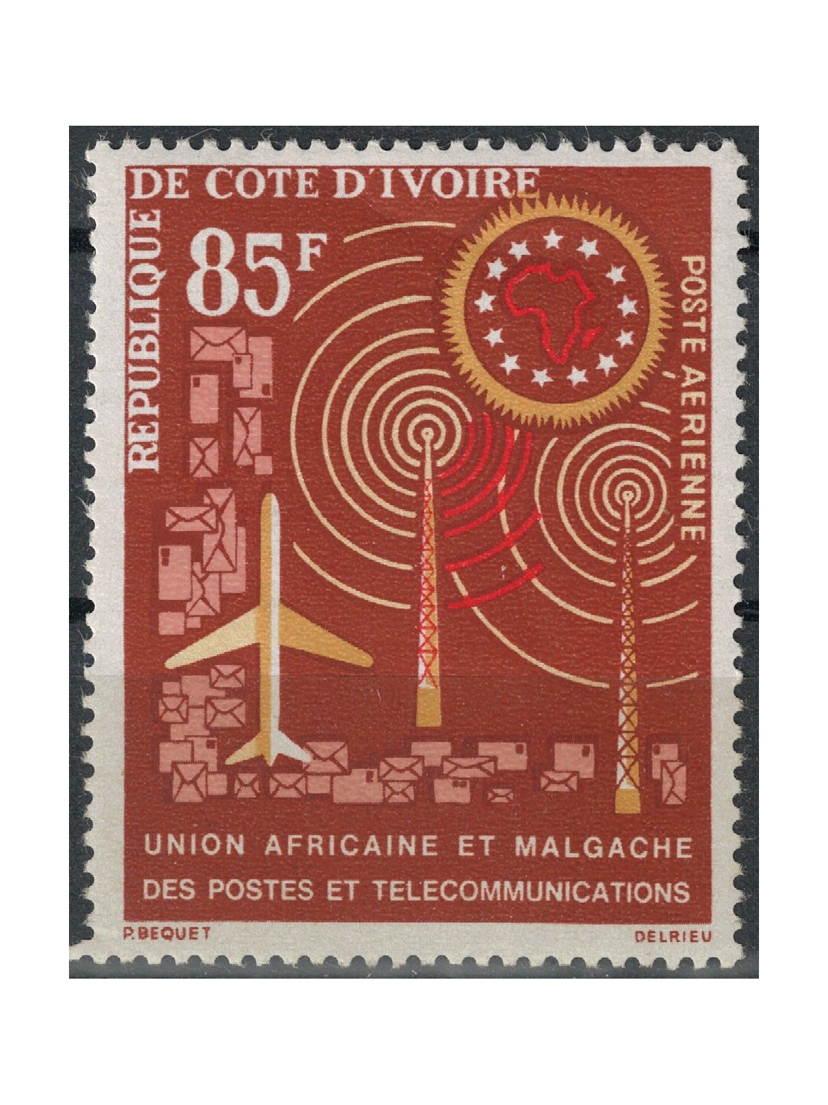 IVORY COAST 1963 Anniversary UAMPT, Airmail MNH**