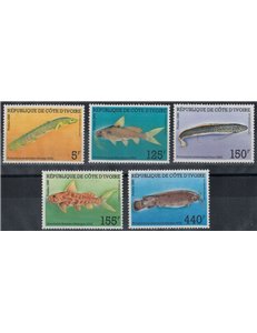 COSTA D'AVORIO 1986 Fauna marina, pesci 5v MNH**