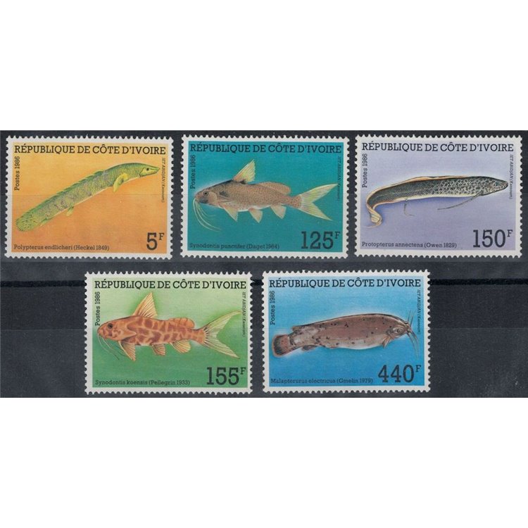 IVORY COAST 1986 Marine fauna, fish 5v MNH**