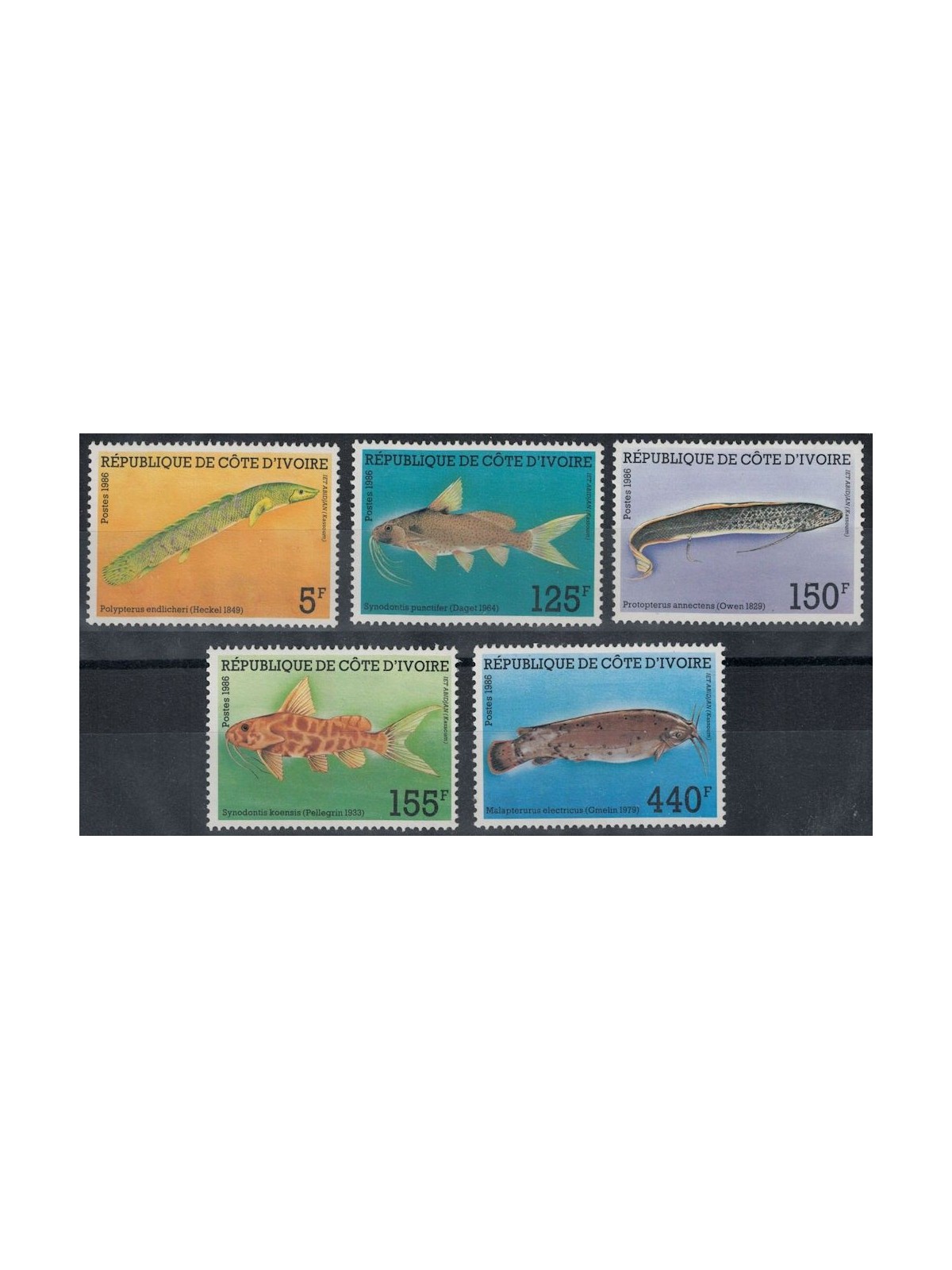 IVORY COAST 1986 Marine fauna, fish 5v MNH**