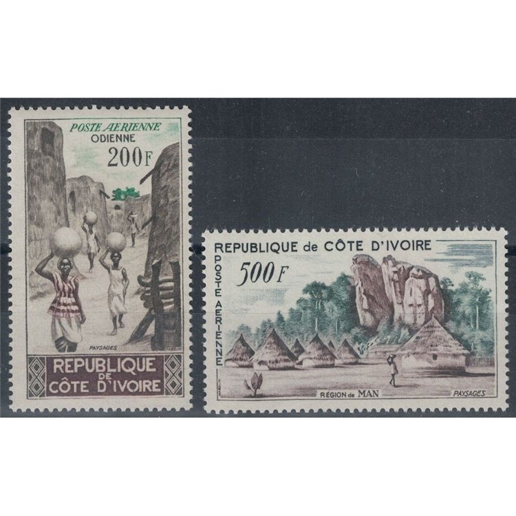 COSTA D'AVORIO 1962 Paesaggi, posta aerea 2v MNH**