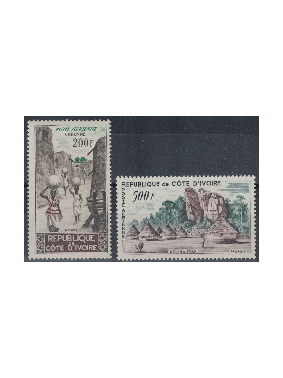 IVORY COAST 1962 Landscapes, airmail 2v MNH**