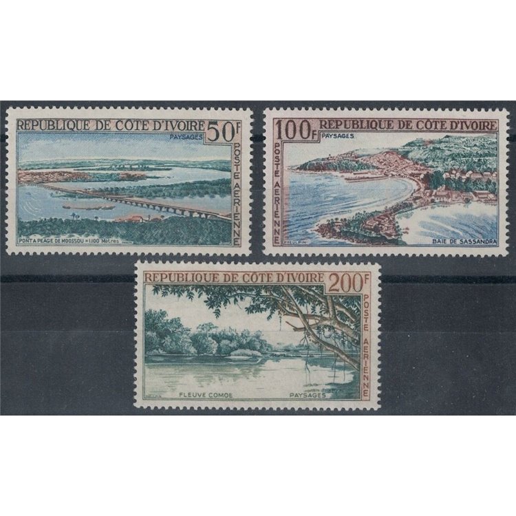IVORY COAST 1963 Landscapes, airmail 3v MNH**