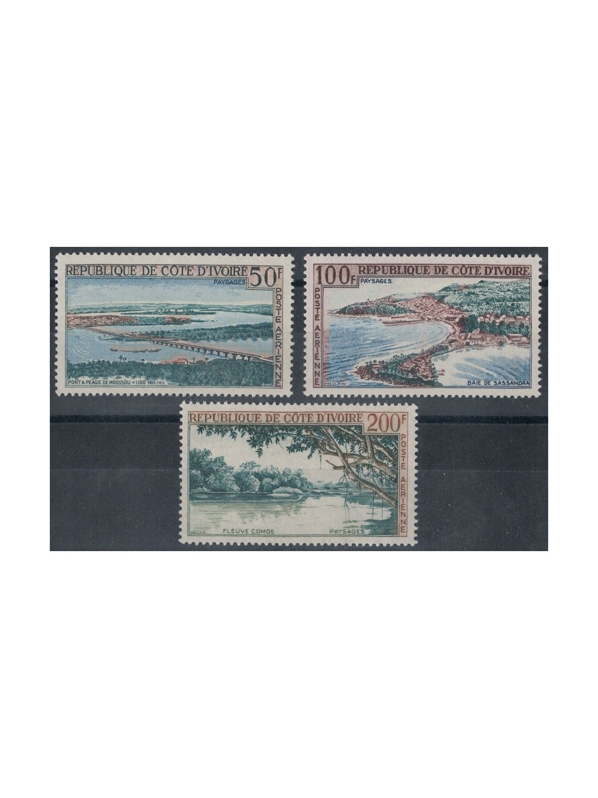 IVORY COAST 1963 Landscapes, airmail 3v MNH**