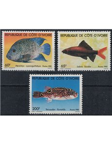 COSTA D'AVORIO 1981 Fauna marina, pesci 3v MNH**