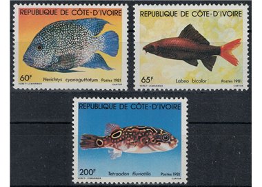 COSTA D'AVORIO 1981 Fauna marina, pesci 3v MNH**