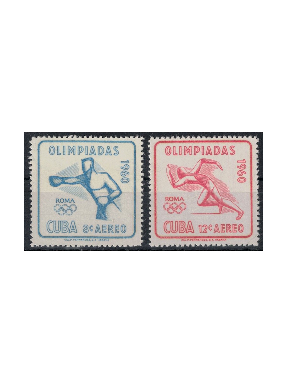 CUBA 1960 Olympic Games (airmail) 2v MNH**