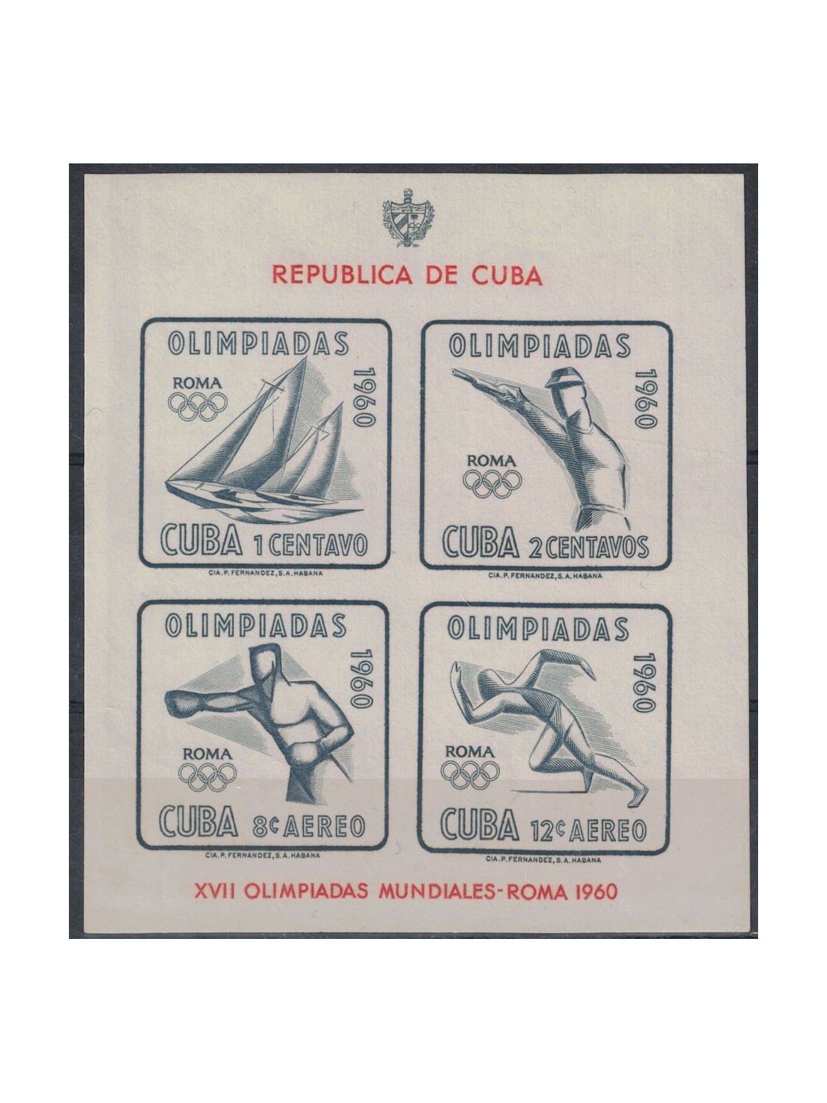 CUBA 1960 Olympic Games s/s MNH**
