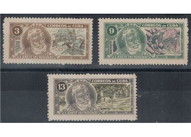 CUBA 1963 Omaggio a Ernest Hemingway 3v MNH**