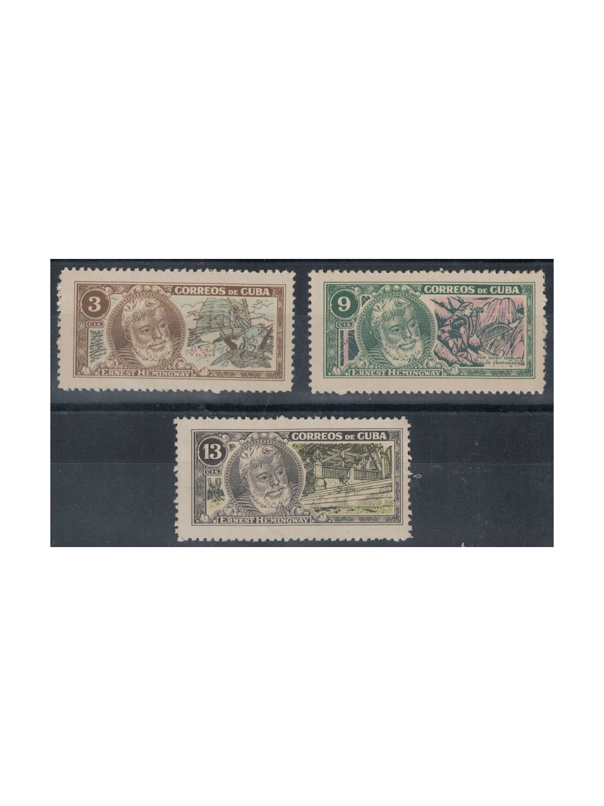 CUBA 1963 Homage to Ernest Hemingway 3v MNH**