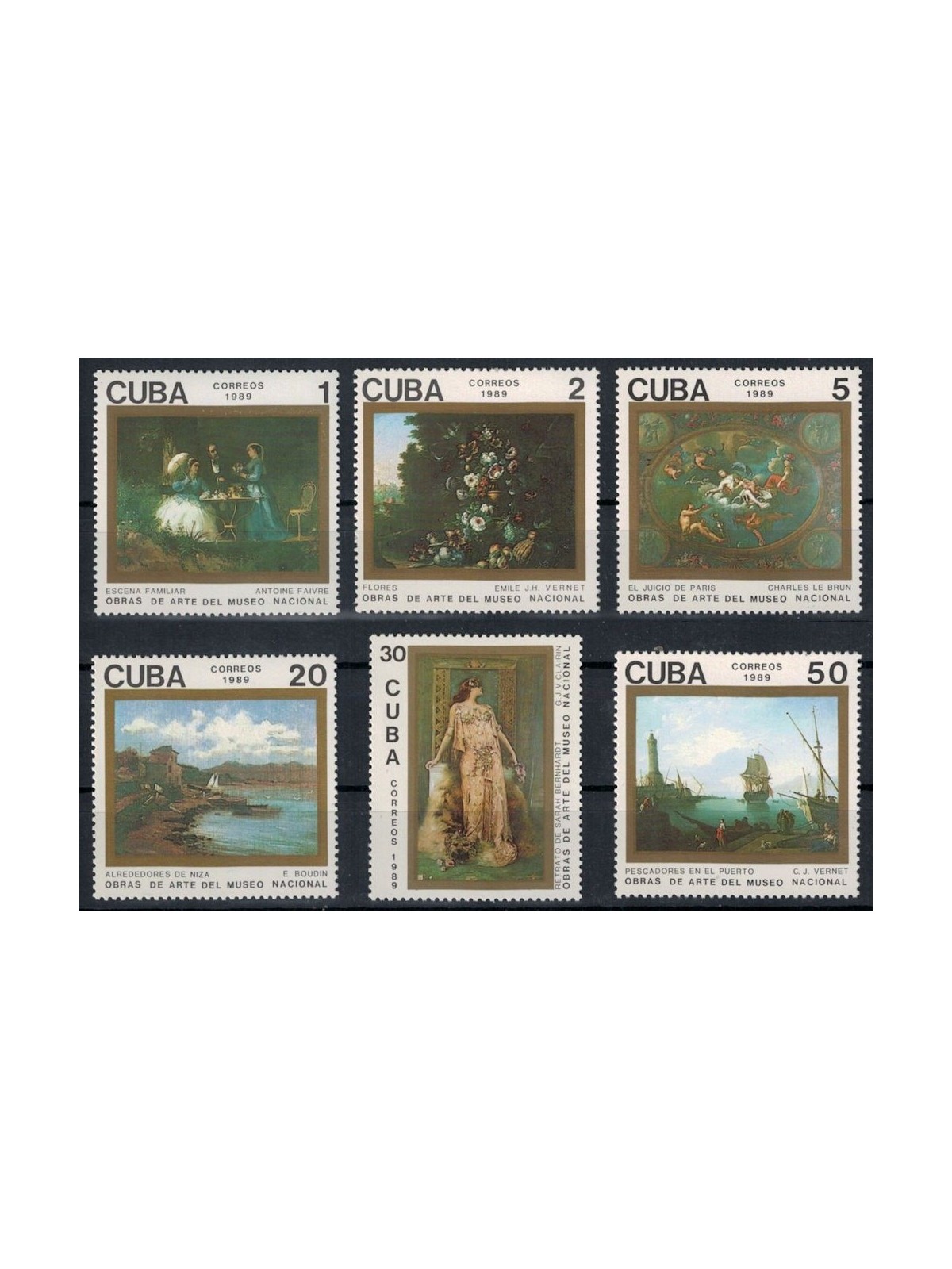 CUBA 1989 Opere d'Arte del Museo Nazionale 6v MNH**