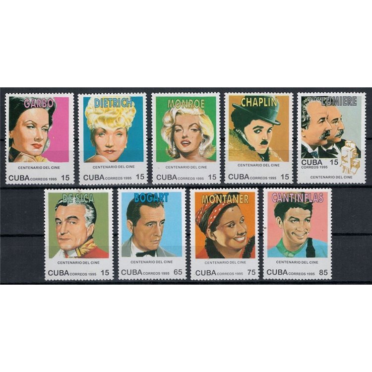 CUBA 1995 Centenary of Cinema 9v MNH**