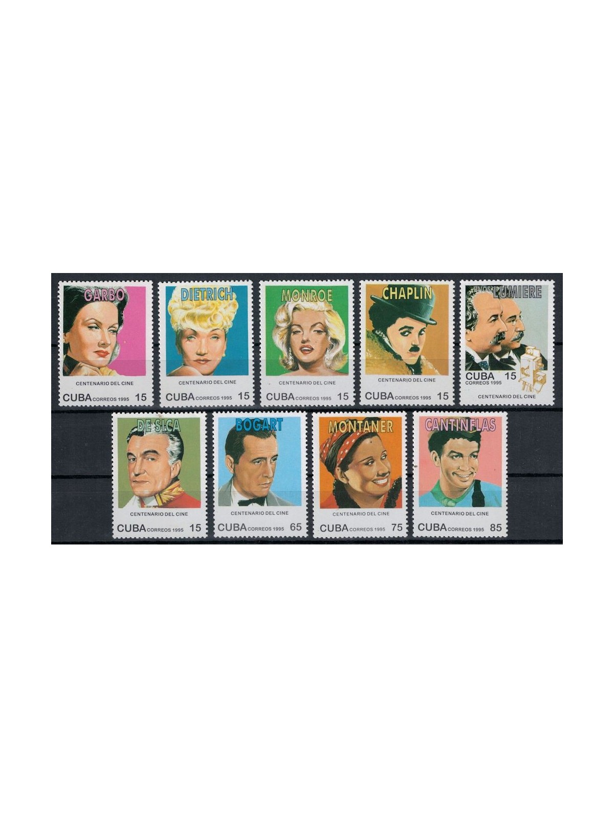 CUBA 1995 Centenary of Cinema 9v MNH**