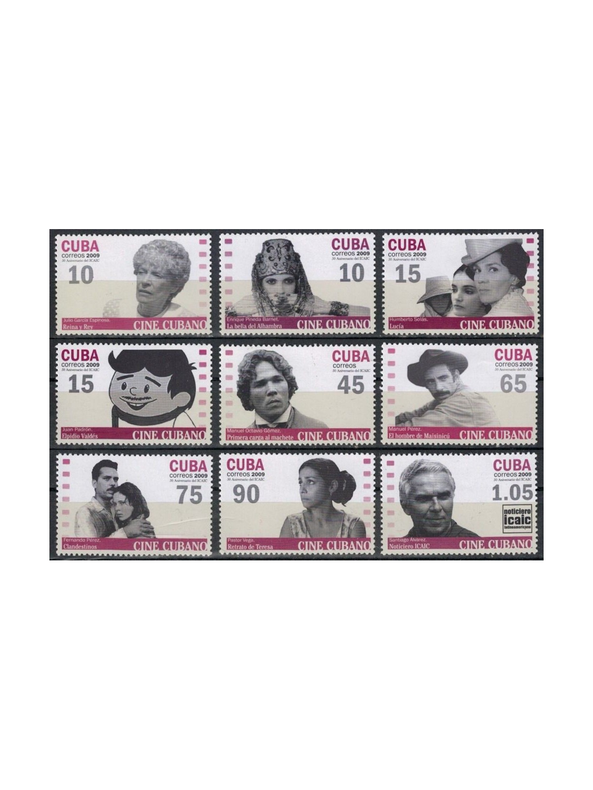 CUBA 2009 Cinema Cubano (ICAIC) 9v MNH**