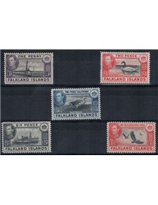 FALKLAND 1940-49 Serie ordinaria 5v MNH**