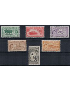 FALKLAND 1955-57 Ordinary series 6v MNH**