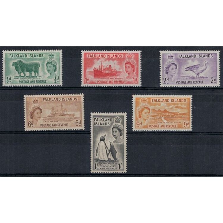 FALKLAND 1955-57 Serie ordinaria 6v MNH**