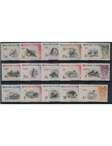 FALKLAND 1960-66 Ordinary series, birds 15v MNH**