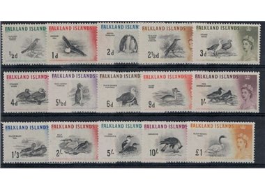 FALKLAND 1960-66 Ordinary series, birds 15v MNH**