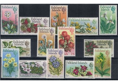 FALKLAND 1968 Ordinary series, flowers 14v MNH**