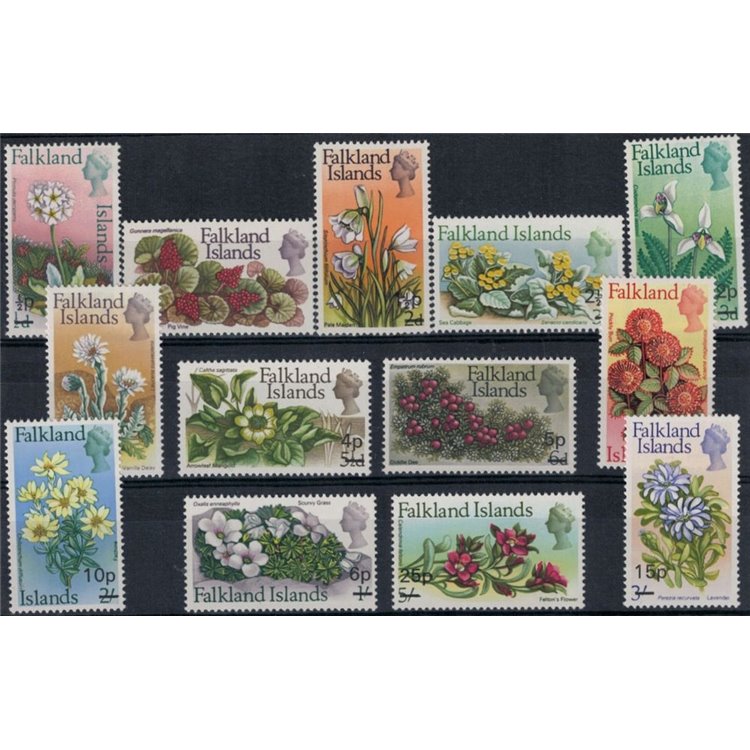 FALKLAND 1971 Ordinary series, flowers 13v MNH**