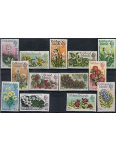 FALKLAND 1972 Fiori, valori decimali 13v MNH**