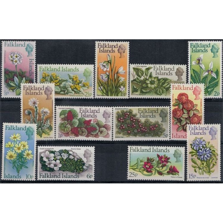 FALKLAND 1972 Flowers, decimal values 13v MNH**