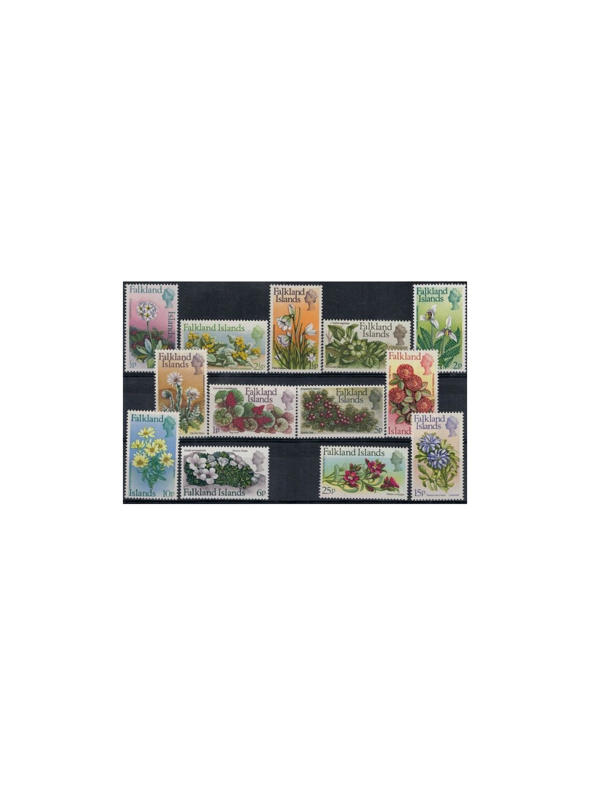 FALKLAND 1972 Flowers, decimal values 13v MNH**