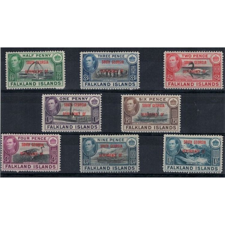 FALKLAND (SOUTH GEORGIA) 1944 Ordinary series 8v MH*