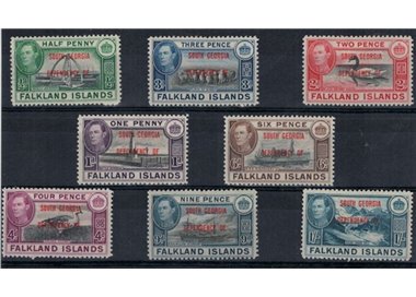 FALKLAND (SOUTH GEORGIA ) 1944 Serie ordinaria 8v MH*