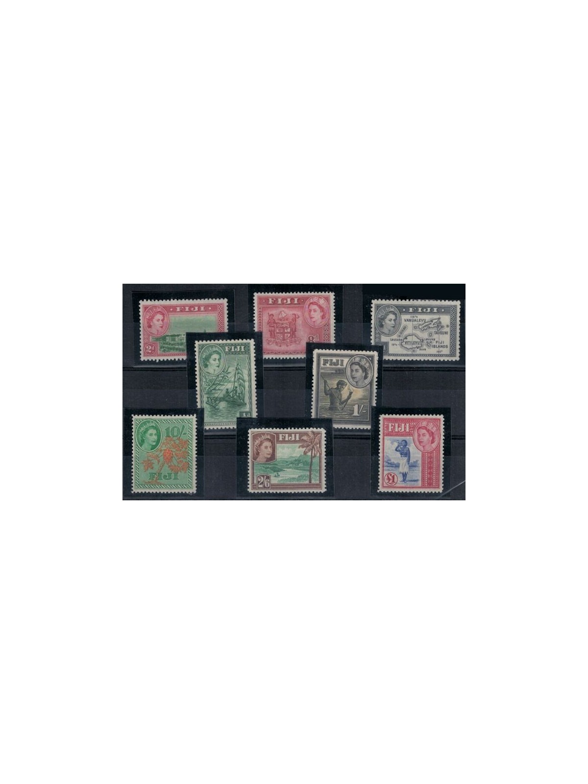 FIJI 1954 Ordinari - Definitives 8v MNH**