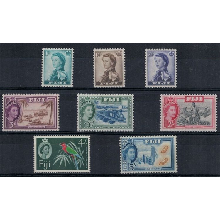 FIJI 1956/59 Ordinaries - Definitives 8 v