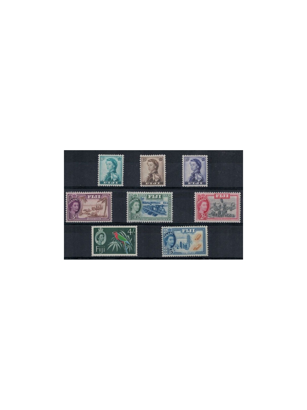 FIJI 1956/59 Ordinaries - Definitives 8 v