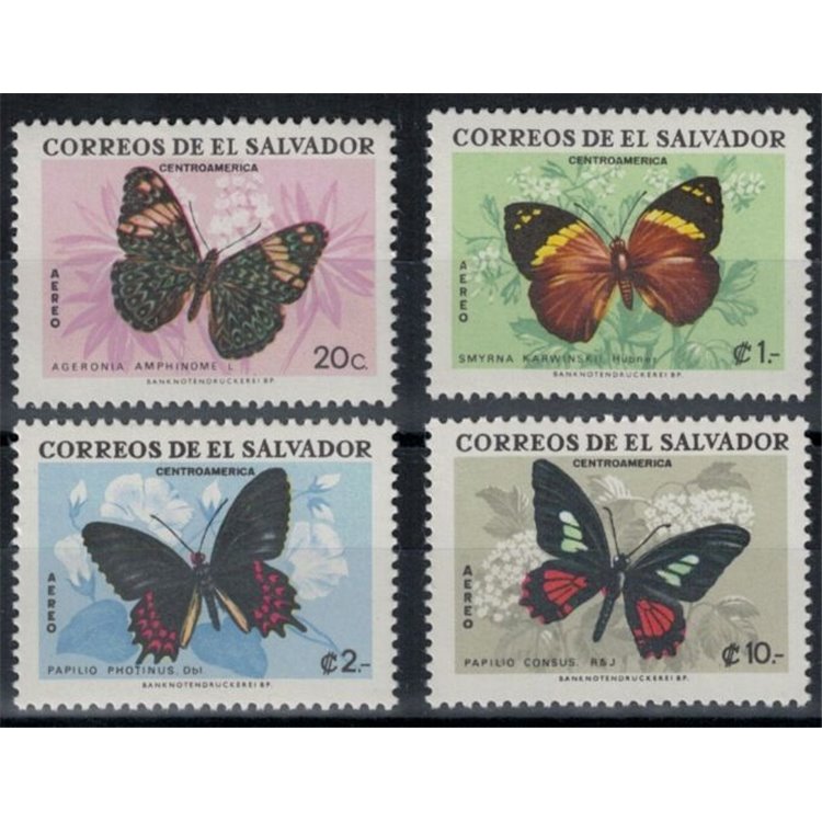 EL SALVADOR 1969 Fauna, farfalle 4v MNH**
