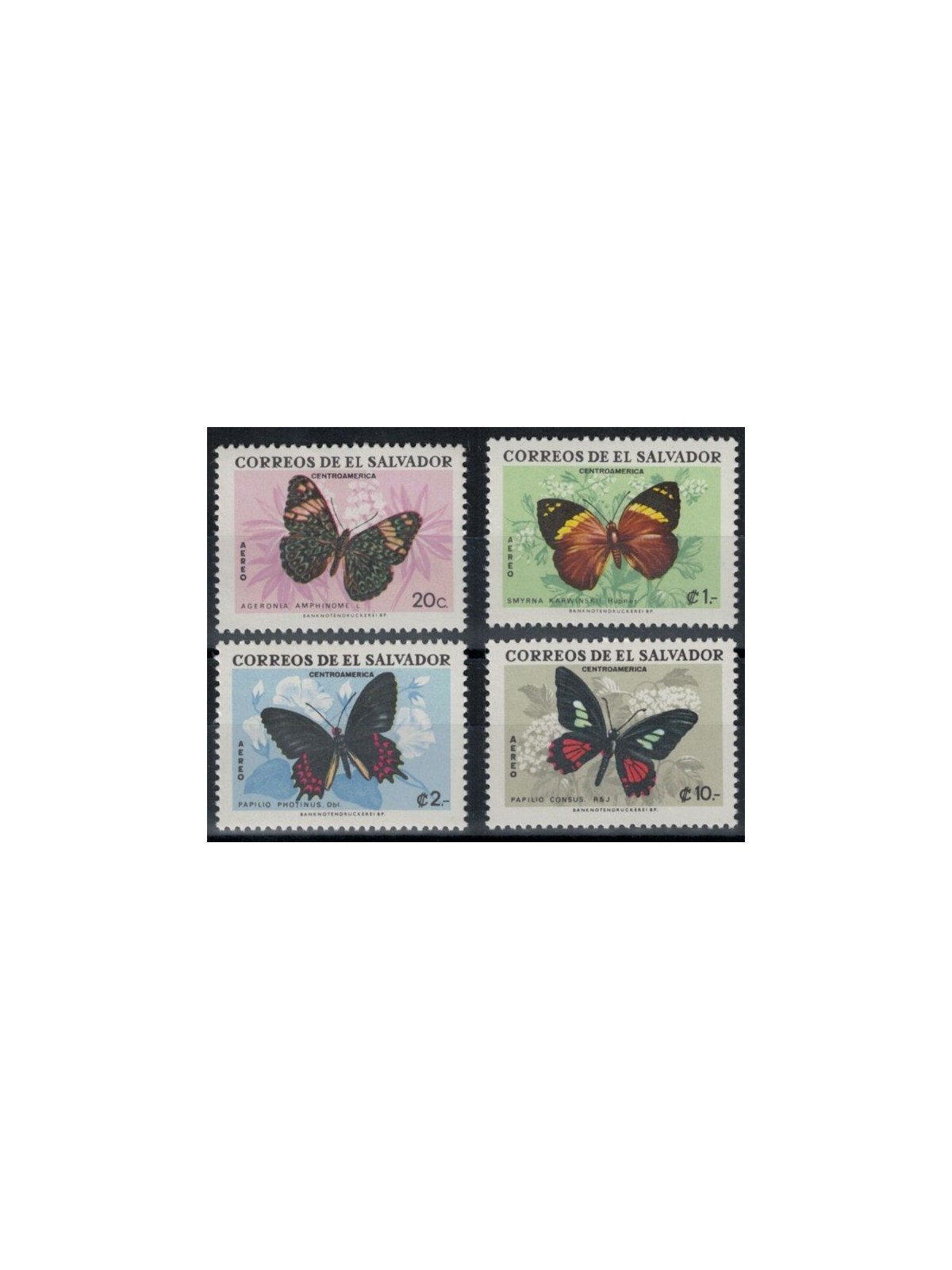 EL SALVADOR 1969 Fauna, farfalle 4v MNH**
