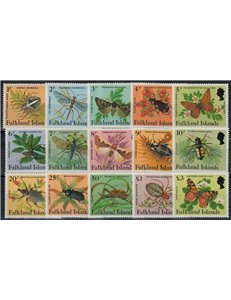 FALKLAND 1984 Serie ordinaria, insetti 15v MNH**