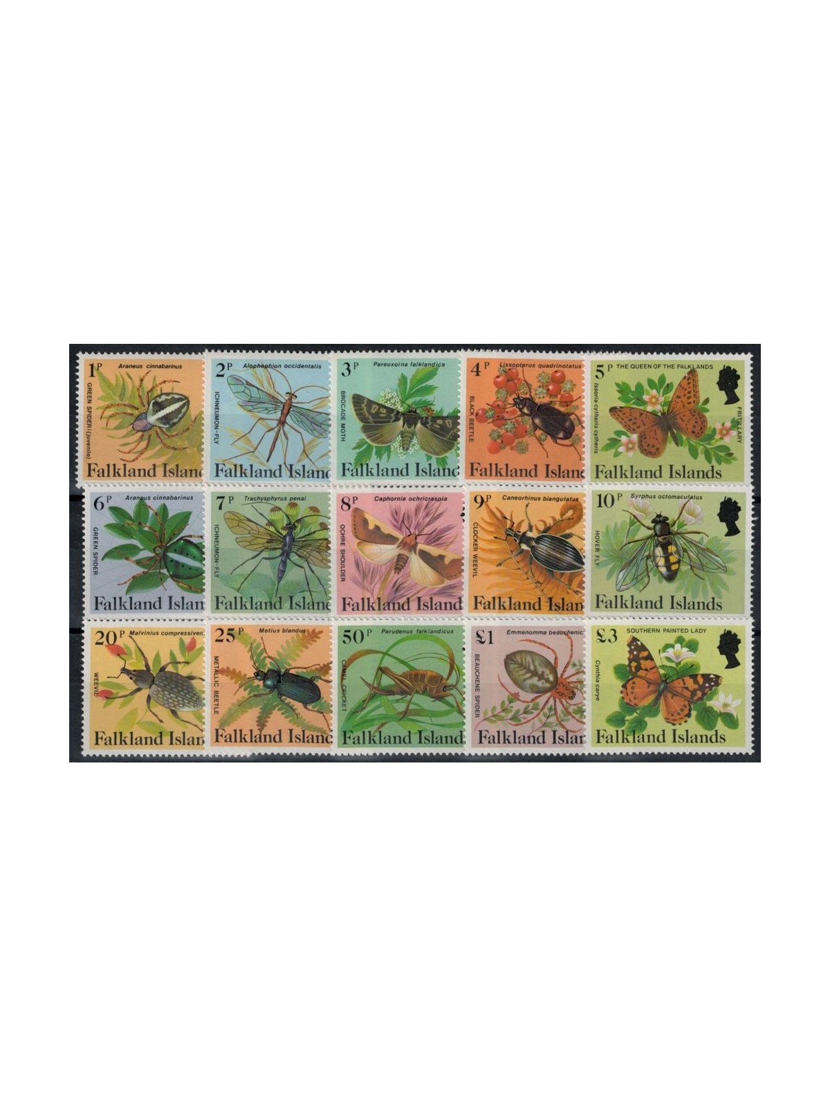 FALKLAND ISLANDS 1984 Ordinary series, insects 15v MNH**