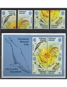 FALKLAND 1984 Nature conservation 4v + 1 s/s MNH**