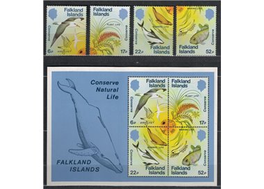 FALKLAND 1984 Nature conservation 4v + 1 s/s MNH**
