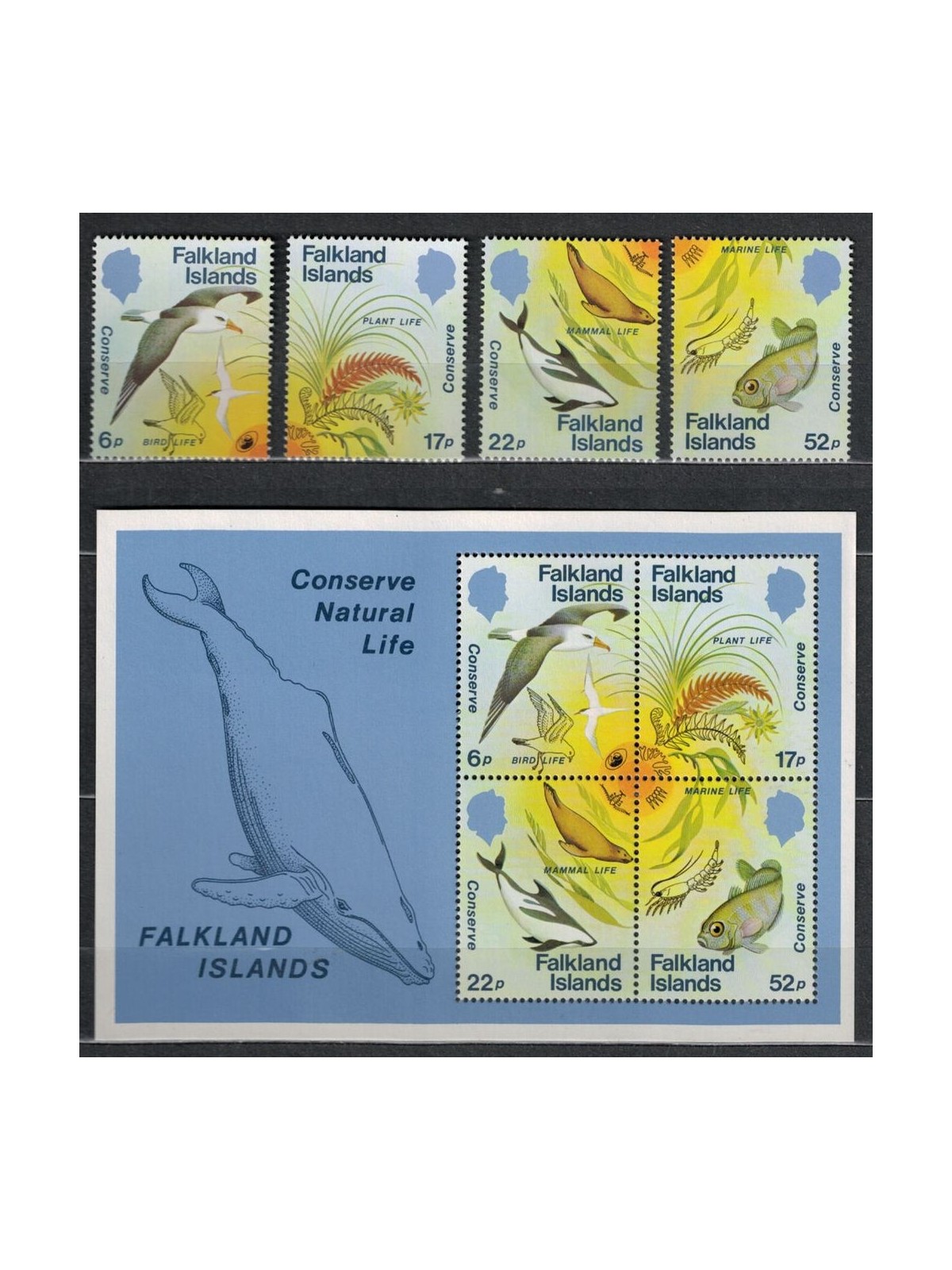 FALKLAND 1984 Protezione della natura 4v + 1 BF MNH**