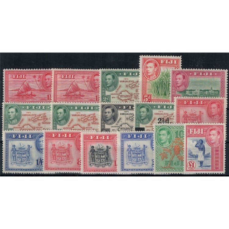 FIJI 1941/55 Ordinary - Definitives 16v MH*