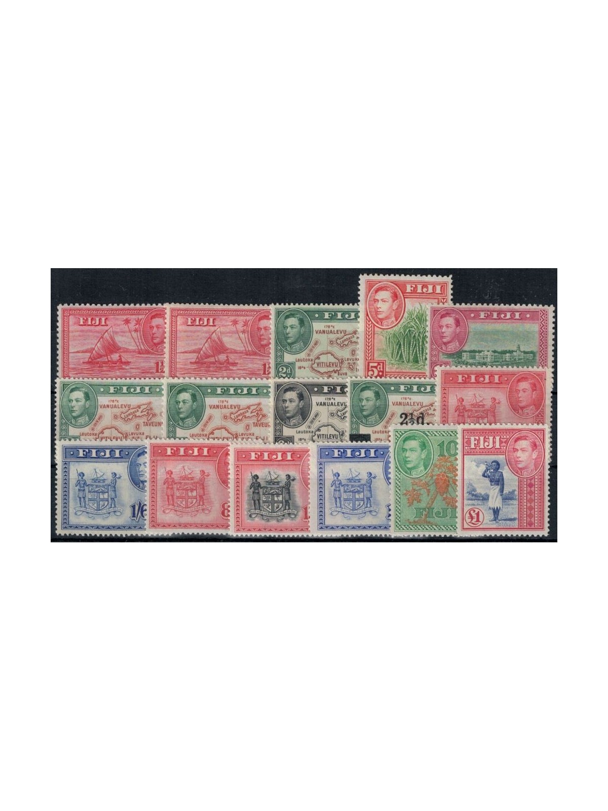 FIJI 1941/55 Ordinari - Definitives 16v MH*