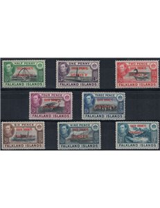 FALKLAND ISLANDS (SOUTH ORKNEYS) 1944 Ordinary series 8v MH*