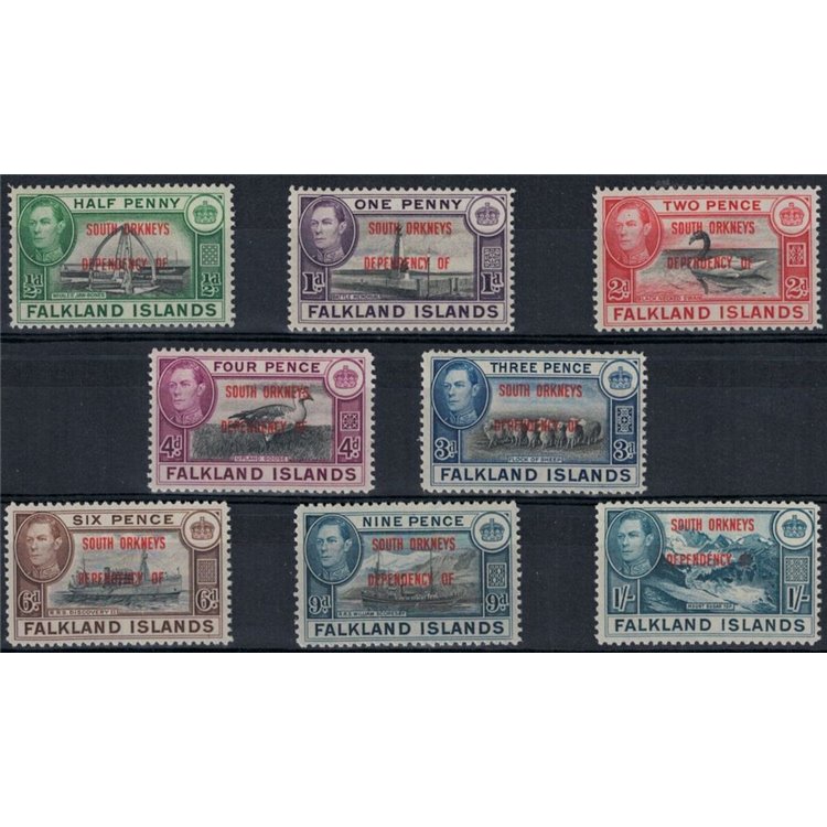FALKLAND (SOUTH ORKNEYS) 1944 Serie ordinaria 8v MH*